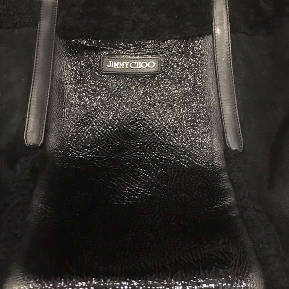 Authentic black shearling Jimmy Choo shoulder bag - Picture 2 of 8